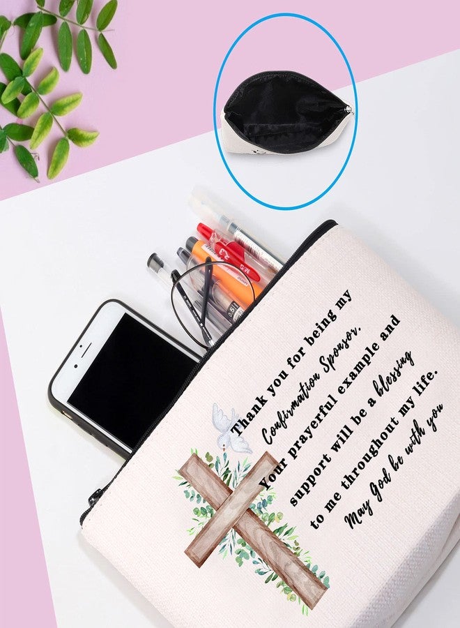 GJTIM Confirmation Sponsor Gift Christian Faith Gift Thank You for Being My Confirmation Sponsor Zipper Pouch Cosmetics Bag (Confirmation Sponsor Bag) - Image 5