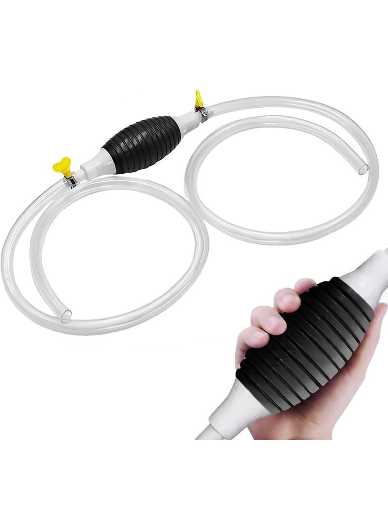 Professional hand pump for transferring liquids (custom PVC hose): Full length control to suit your needs - Heavy-duty materials prevent odors and leaks - Ideal for safely transferring gasoline, beverages, and oils - Image 1