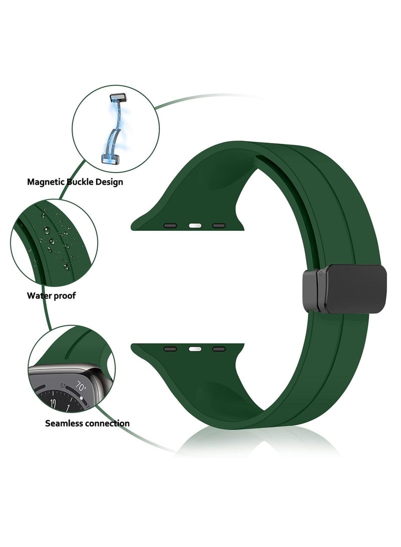 DUSALA for Apple Watch Band 42mm 44mm Quick Release - Skin-Friendly Soft Silicone Sport Watch Band for Men Women, Magnetic Folding Clasp Silicone Strap - Image 2