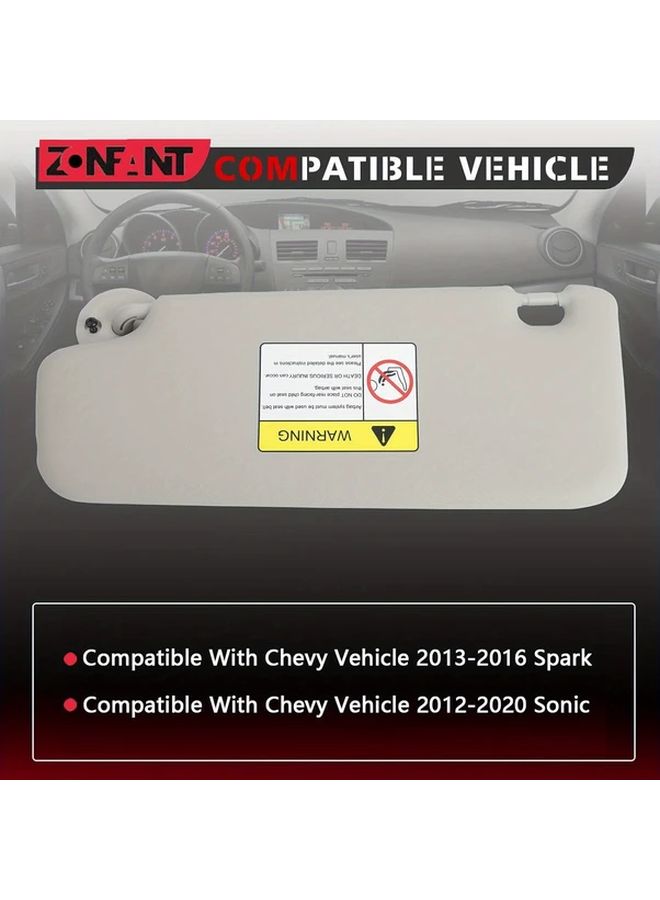 Gray Right Side Car Sun Visor for Chevrolet Sonic 2012 2020 Spark 2013 2016 Driver And Passenger Side Durable ABS UV Protection Tool Free Installation Vehicle Sun Shade Extension - Image 4