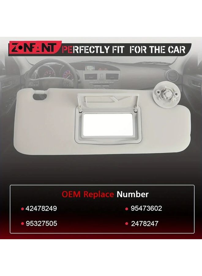 Gray Right Side Car Sun Visor for Chevrolet Sonic 2012 2020 Spark 2013 2016 Driver And Passenger Side Durable ABS UV Protection Tool Free Installation Vehicle Sun Shade Extension - Image 2