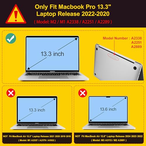 Mektron for MacBook Pro 13-inch Case 2022 2021 2020 Release A2338 M2 M1 A2289 A2251, Printed Plastic Hard Shell Cover for MacBook Pro 13.3-inch Touch Bar Fits Touch ID, Colorful Giraffe Black - Image 2