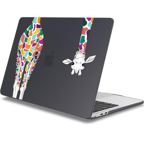Mektron for MacBook Pro 13-inch Case 2022 2021 2020 Release A2338 M2 M1 A2289 A2251, Printed Plastic Hard Shell Cover for MacBook Pro 13.3-inch Touch Bar Fits Touch ID, Colorful Giraffe Black - Image 1