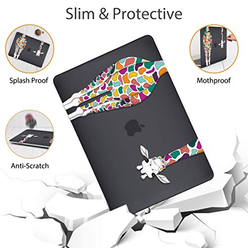 Mektron for MacBook Pro 13-inch Case 2022 2021 2020 Release A2338 M2 M1 A2289 A2251, Printed Plastic Hard Shell Cover for MacBook Pro 13.3-inch Touch Bar Fits Touch ID, Colorful Giraffe Black - Image 5