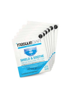 masque Bar Shield & Soothe Hydrogel Facial Mask, Korean Face Sheet Mask, Hydrating Sheet Mask, Calming Moisture Mask With Aloe Vera, Skin Care For Prolonged Use Of Safety Face Masks, Pack Of 6  - Image 1