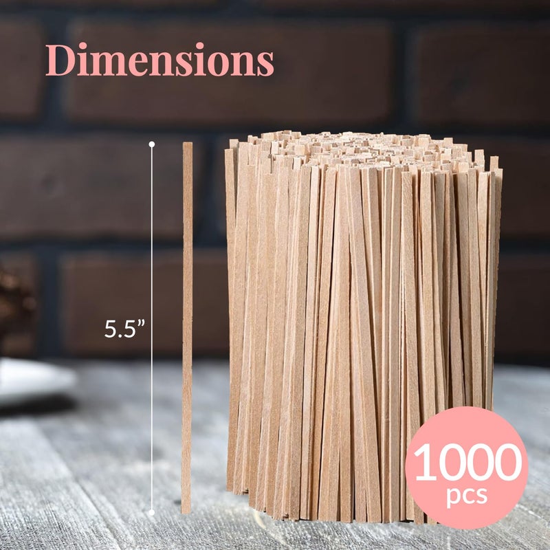 Prestee 1000 Wooden Coffee Stirrer by Prestee - Disposable 5.5 inches Long Wooden Stir Sticks for Coffee and Cocktails - Smooth, Splinter-Free Beverage Mixers - Ideal for Cafe, Bars and Drink Stations - Image 3