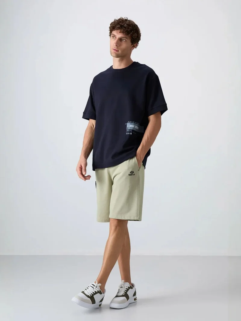 TOMMYLIFE TOMMY Oversized Cotton-Blend Crew Neck T-Shirt