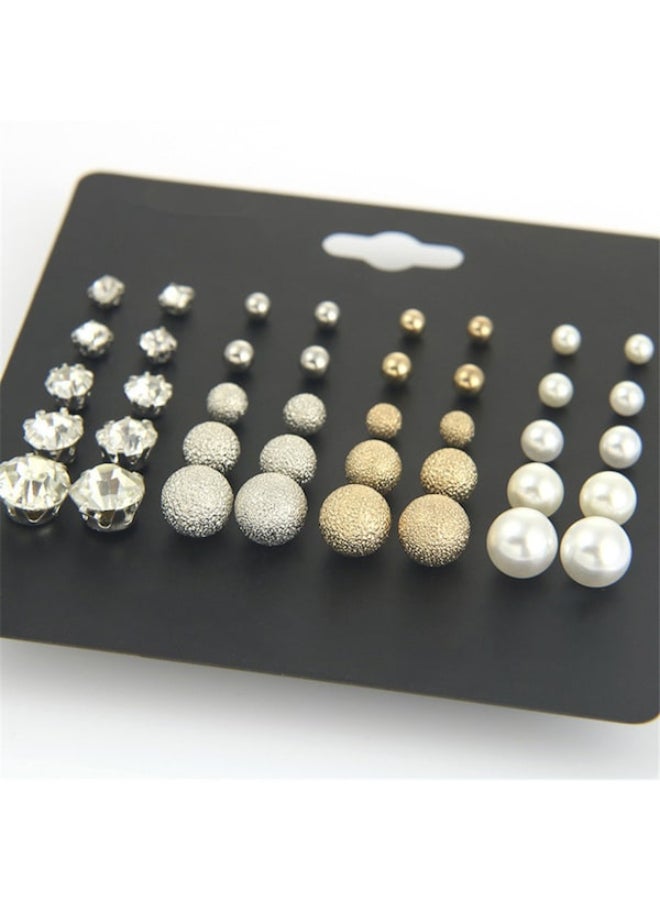AL RAID Pair Of 20 Alloy Rhinestone Fashion Ear Studs - Image 5