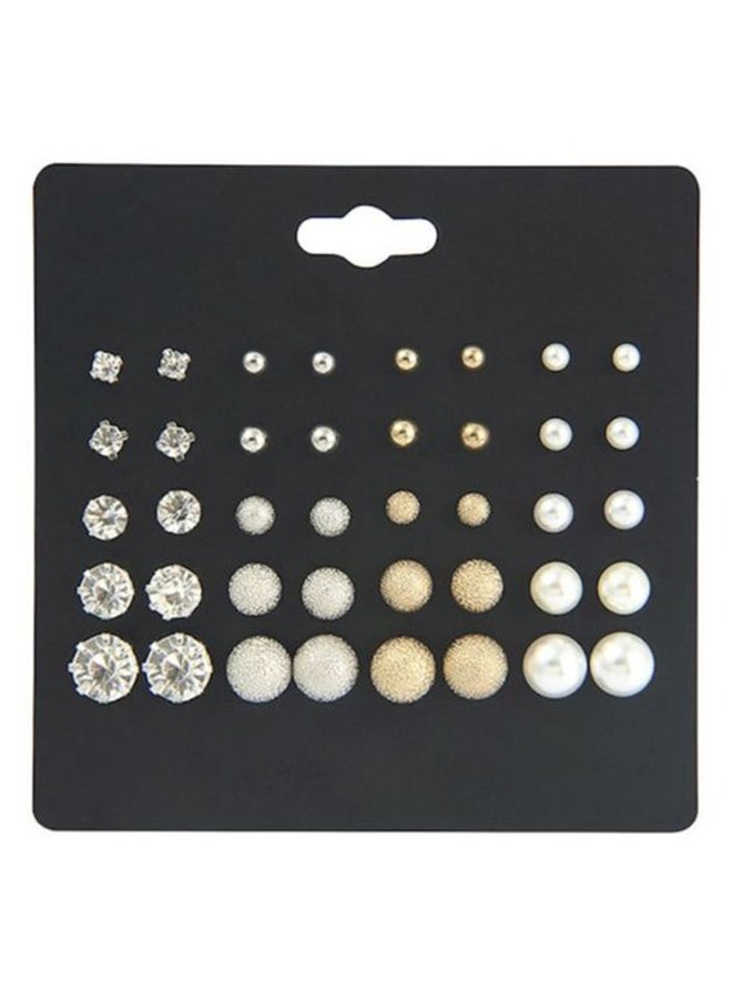 AL RAID Pair Of 20 Alloy Rhinestone Fashion Ear Studs - Image 1