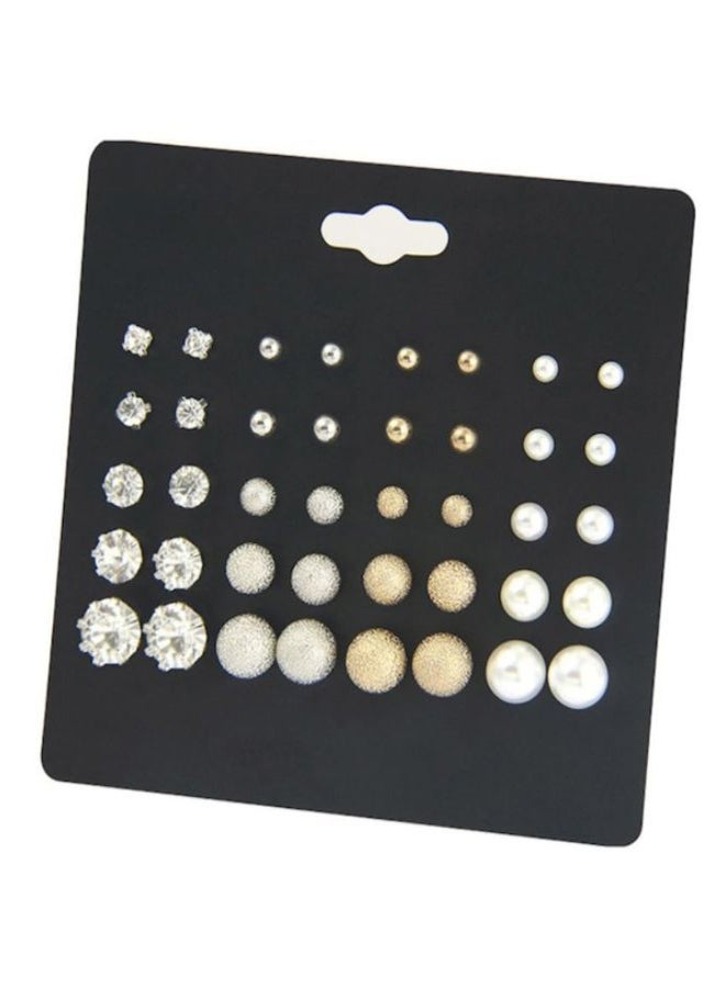 AL RAID Pair Of 20 Alloy Rhinestone Fashion Ear Studs - Image 2