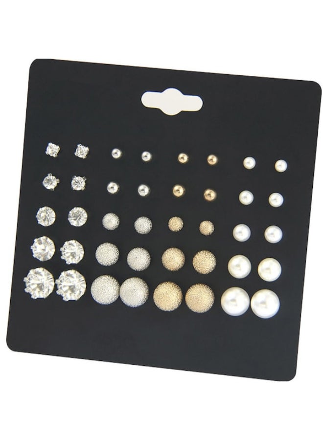 AL RAID Pair Of 20 Alloy Rhinestone Fashion Ear Studs - Image 4