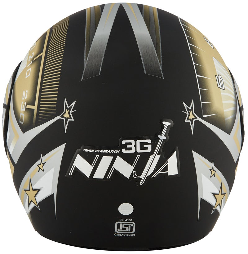 Studds Ninja 3G D1 Full Face Helmet (Matt Black N12, m) - Image 4