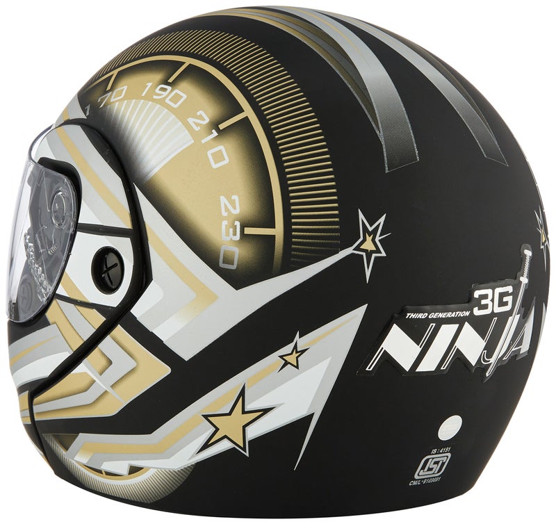 Studds Ninja 3G D1 Full Face Helmet (Matt Black N12, m) - Image 2