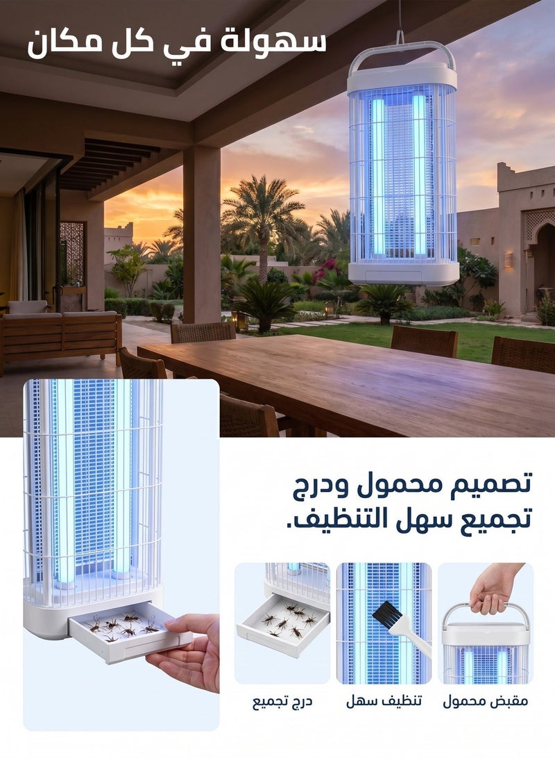 زيريفام جهاز «أوريجينال موسكيتو كيلر» (Original Mosquito Killer)، جهاز كهربائي لقتل الحشرات مزود بضوء الأشعة فوق البنفسجية، مصيدة فعالة داخلية للبعوض والبعوض الصغير وذباب الفاكهة، مثالي للمنازل والمطاعم والفنادق والمكاتب - Image 5