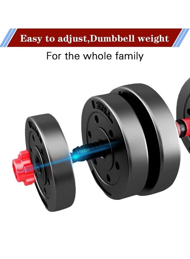Fitness World 15kg Adjustable Dumbbell Set, Adjustable Dumbbell Set, Pair of Lightweight Dumbbells for Home Gym Equipment for Women and Men - Image 2
