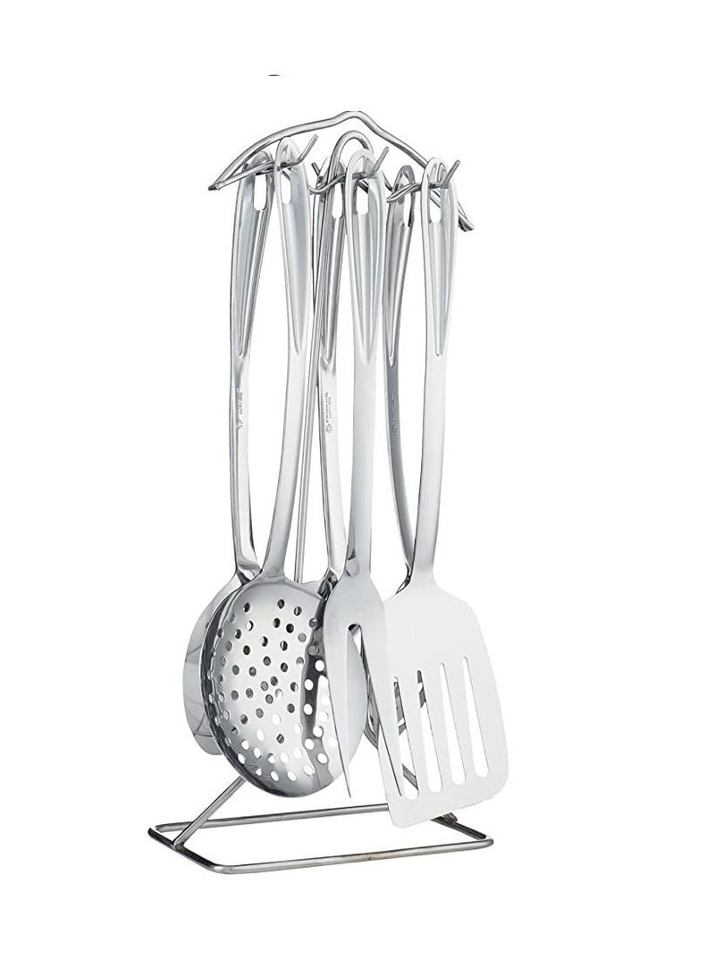 Stainless Steel Utensils Set with Holder 7 Pieces  - Image 1