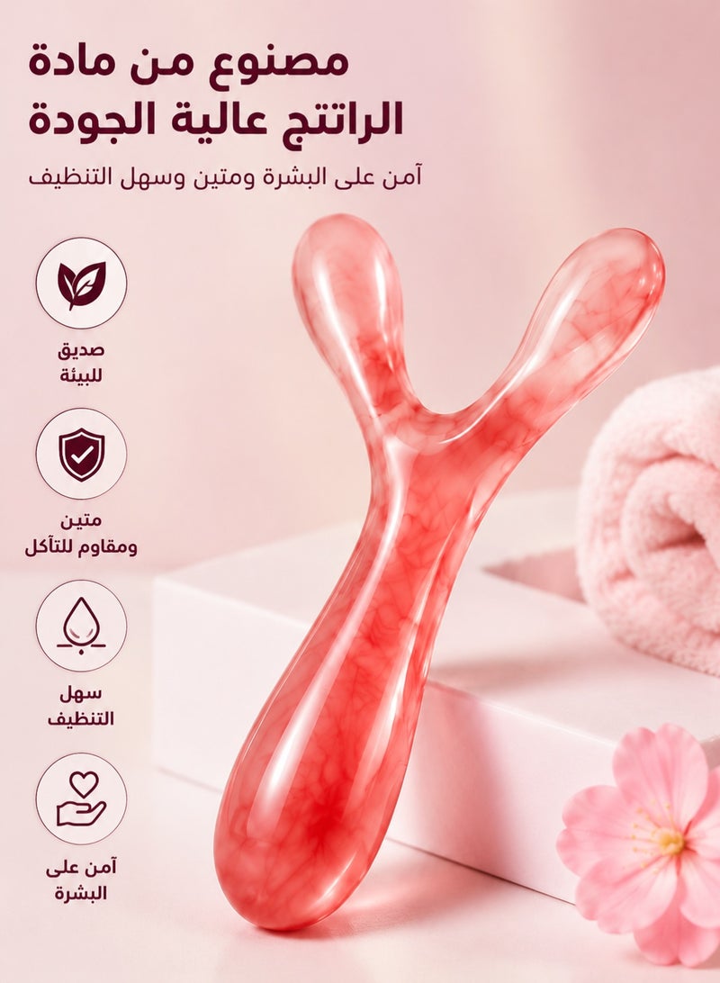 أداة غوا شا راتنجية 3 في 1 لتدليك الوجه وتحديد خط الفك، مكشطة مساج للأنف والخدين والرقبة للعناية اليومية بالبشرة والاسترخاء - Image 4