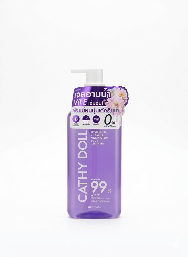 Cathy Doll Hyaluron Vitamin E Milk Protein Body Cleanser 520 ml Deep Moisturizing Brightening Hydrating Body Wash for Smooth Soft Radiant Skin - Image 1