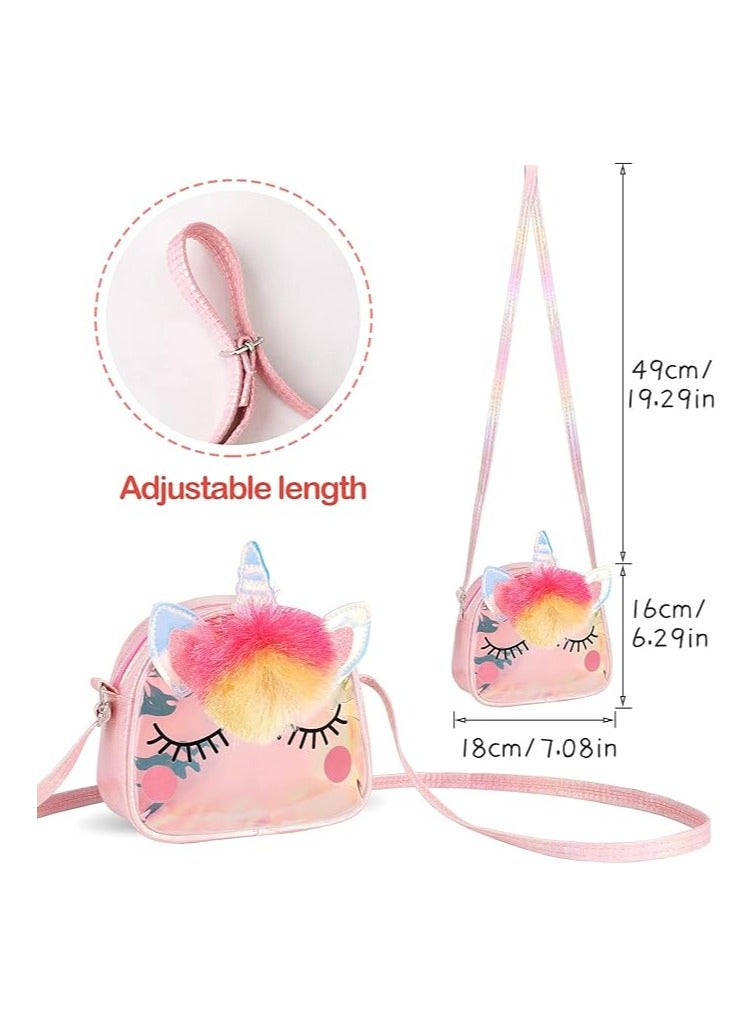 Unicorn Crossbody Bag, Purse with Jewelry Set Little Girls, Unicorn Princess Necklace Bracelet Rings Earrings Handbag Accessories, Jewelry Party Favors Gift Dress Up - Image 5