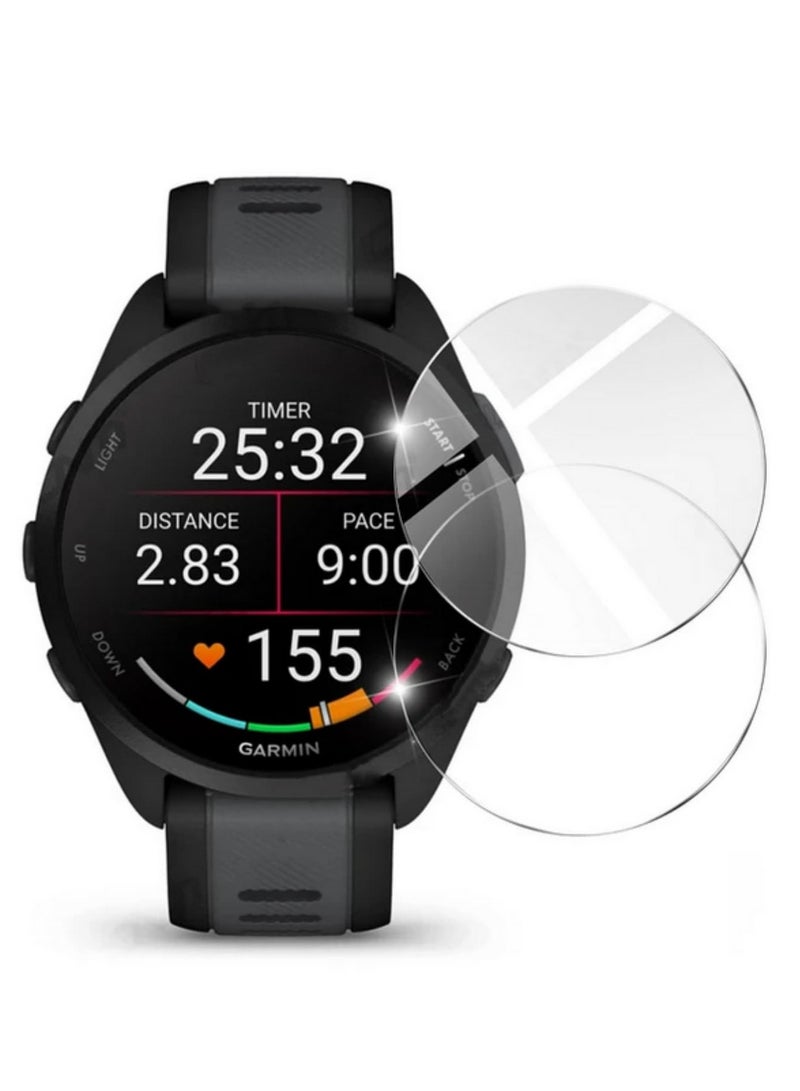 2pcs Tempered Glass Screen Protector for Garmin Forerunner 165 Music Anti Scratch Bubble Free High Definition Clear Glass Film Protective Cover Smartwatch Accessories - Image 1