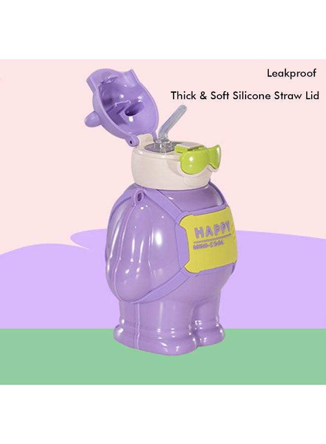 LITTLE SURPRISE BOX Purple Happy Ted Stainless Steel water Bottle for Kids 450ml  - Image 4