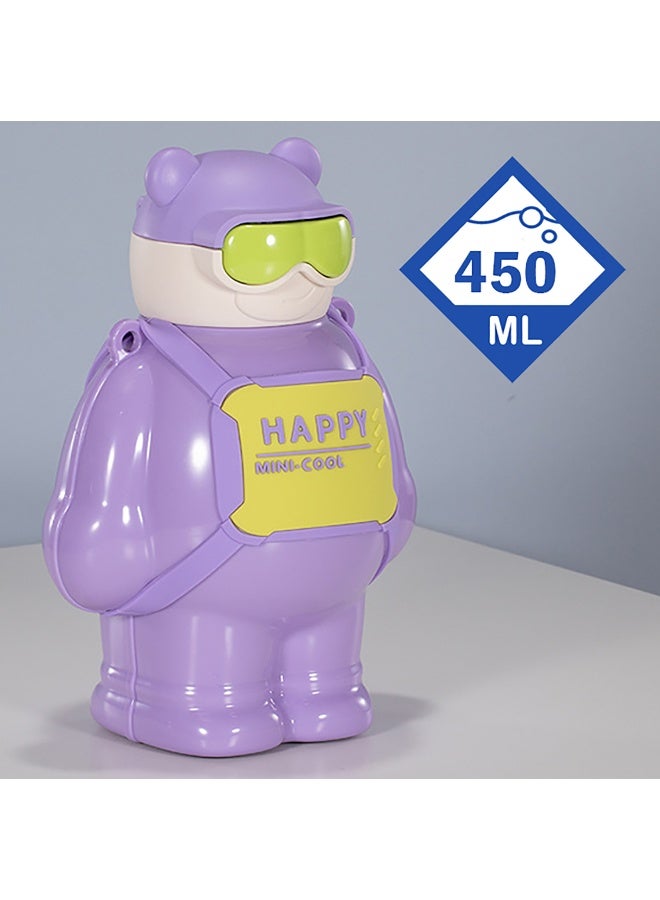 LITTLE SURPRISE BOX Purple Happy Ted Stainless Steel water Bottle for Kids 450ml  - Image 2