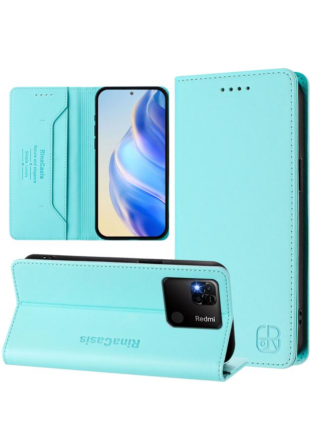 S-TOP Case For Redmi 10A / 9C RC01 Dual-Folded Magnetic Suction RFID Leather Phone Case - Image 1
