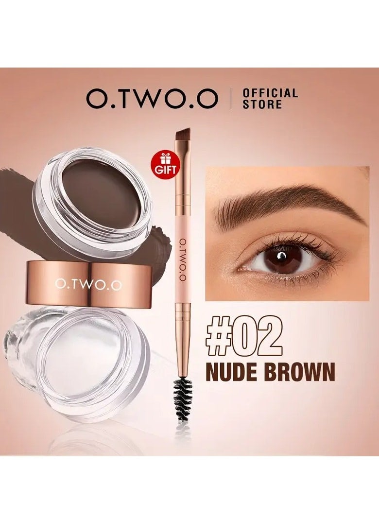 O.TWO.O O.TWO.O Waterproof 24H Eyebrow Cream & Wax Set Natural Formula | Long-Lasting Hold | Ultra-Thin Slanted Brush for Precision All-Skin Types Concealer & Brow Shaping Gel[02]  - Image 1