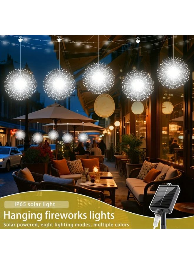 240LEDS White Light Solar Outdoor Fireworks Lights 8 Modes Star Burst Design For Garden - Image 2