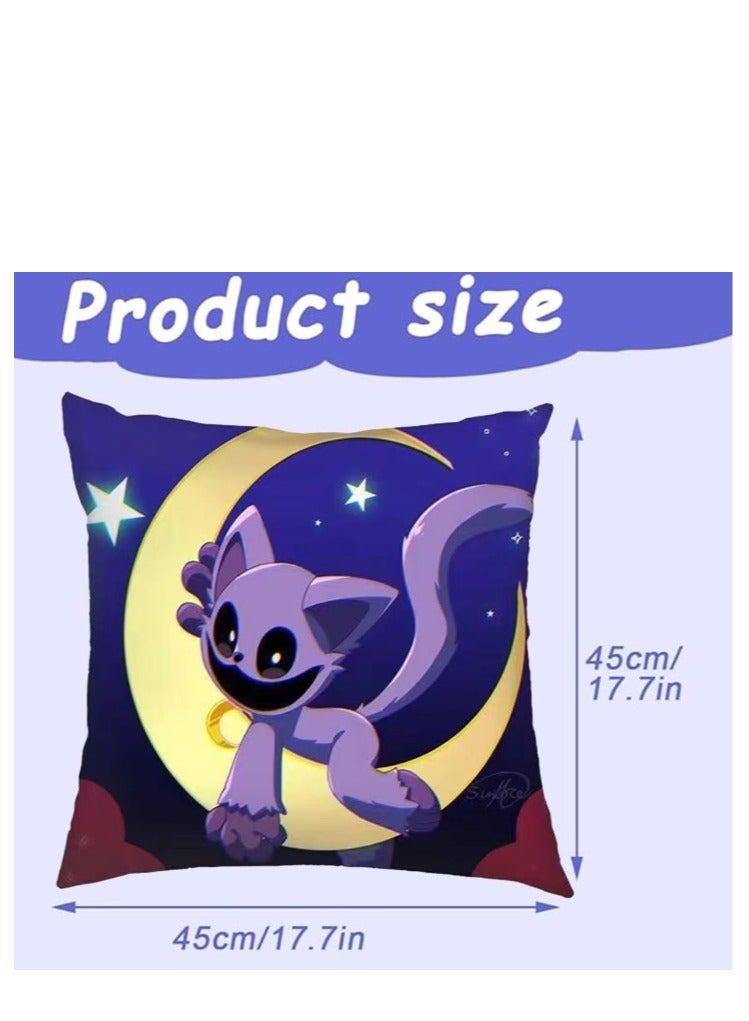 XiuWoo Smiling Critters Throw Pillow Covers Case Cover Square Cushion Cover Smiling Critters Cartoon peripheral,Animal Cushion Covers Pillow Case Cover for Sofa Car Bedroom Home Decor - Image 4