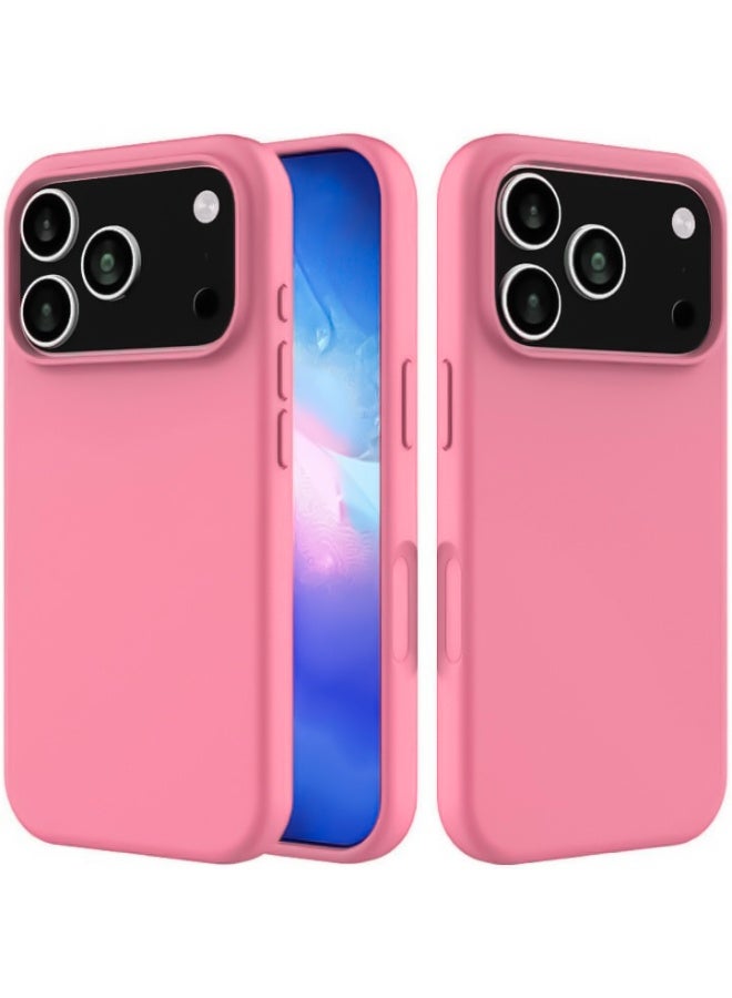 Compatible with iPhone 17 Pro Case Slim Liquid Silicone 4 Layers Soft Gel Rubber Shockproof Protective Phone Case with Anti Scratch Microfiber Lining (Peach)