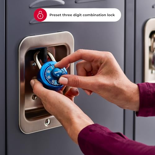 Master Lock Locker Lock, Combination Lock for Gym and School Locker, Blue, 1528D - Image 2