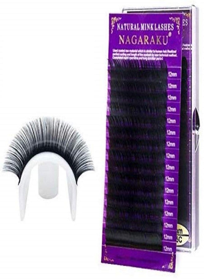 NAGARAKU Digital Shoppy 16 Rows Faux Mink Individual Natural Soft Eyelashes for Professionals With Length 12 MM Thickness 0.12MM (Curl J) - Image 1