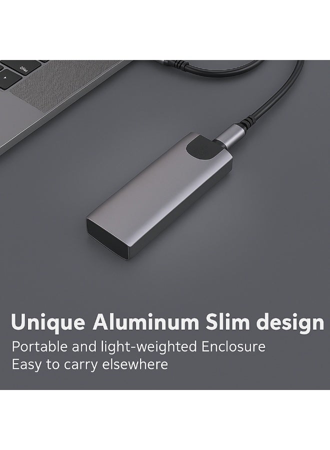 M.2 NVMe SSD Enclosure USB-C, Aluminum Alloy External Case, 10Gbps USB 3.2 Gen 2, Tool-Free Portable Adapter for M.2 NVMe SSD 2230/2242/2260/2280 – Compatible with Windows, Mac, Linux - Image 4