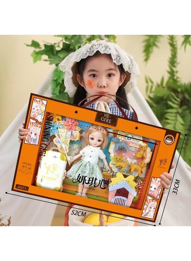 Girl Barbie Doll Gift Box Suit Simulation Princess Girl Children's Toy Enrollment Agency Gift Wholesale-Color:3688-222 Princess Yanqier With Music Set 【extra Large Gift Box】 - Image 2