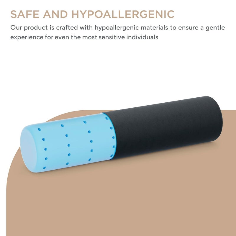 FOverA وسادة لف الرقبة لتخفيف آلام الرقبة - وسادة رقبة من رغوة الذاكرة للسرير | وسائد رقبة دائرية للنوم | وسادة دعم للسرير والساقين والظهر (رمادي داكن) - Image 3