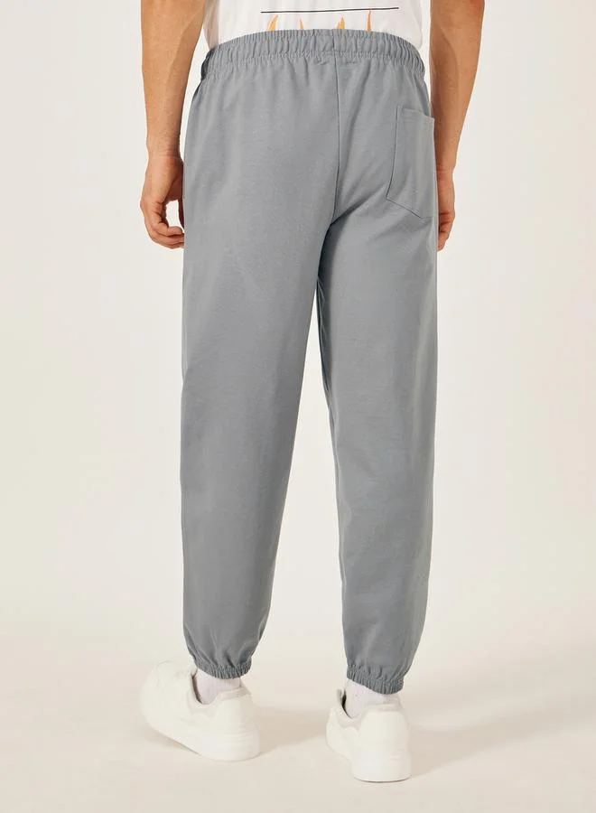 Styli Slogan Print Relaxed Fit Cotton Terry Joggers