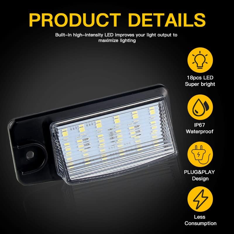 QASULER 2Pcs LED License Plate Light for Nissan Vehicles - Image 4