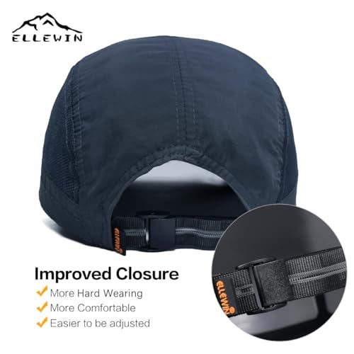 ELLEWIN Men's Baseball Cap UPF50 Hat W/Foldable Long Large Bill,One Size,D-Blue - Image 5