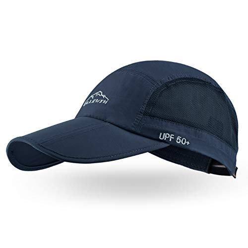 ELLEWIN Men's Baseball Cap UPF50 Hat W/Foldable Long Large Bill,One Size,D-Blue - Image 1