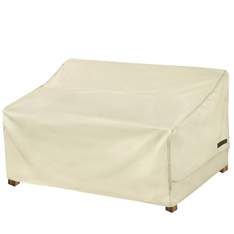 NettyPro Outdoor Loveseat Sofa Cover Waterproof 3-Seater Patio Furniture Bench Sofa Cover, 58"W x 37"D x 35"H, Beige - Image 1