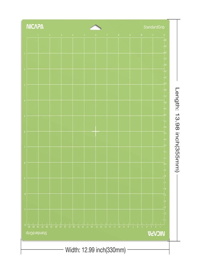 Nicapa 12x12 inch Standard Grip Cutting Mat for Cricut Maker 3/Maker/Explore 3/Air 2/Air/One (3 Pack) Standard Adhesive Sticky Green Quilting Replacement Cut Mats - Image 4