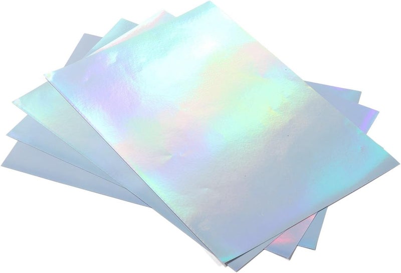 Fine polished finish Haofy 22 Sheets A4 Printable Holographic Sticker Paper Water Proof Inkjet Printer Adhesive Paper with Aluminized Film for DIY Projects Photos Scrapbooks Posters Letters Books Various fittings - Image 4