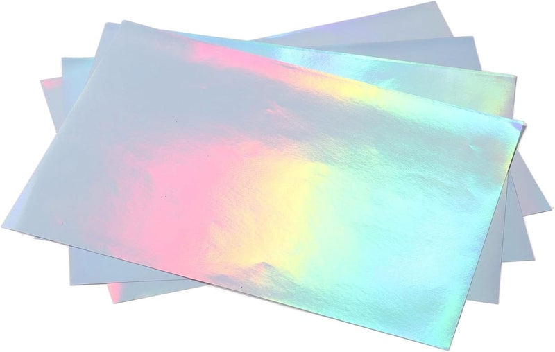 Fine polished finish Haofy 22 Sheets A4 Printable Holographic Sticker Paper Water Proof Inkjet Printer Adhesive Paper with Aluminized Film for DIY Projects Photos Scrapbooks Posters Letters Books Various fittings - Image 5