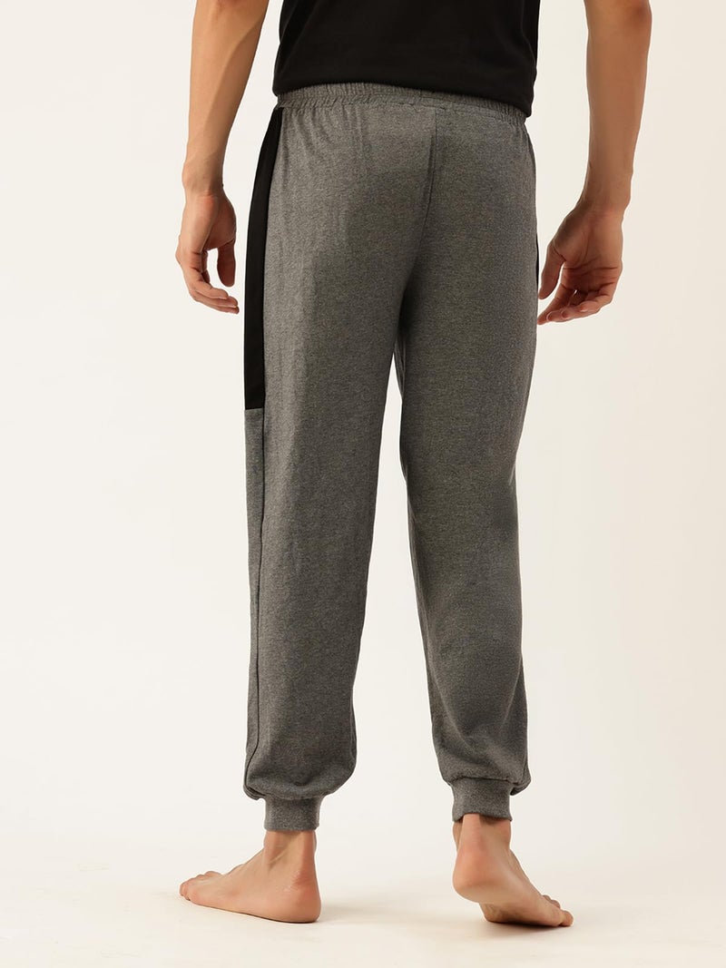 John Players Men's Cotton Joggers with Contrast Side Panel (JLB006M05_Grey_M) - Image 2