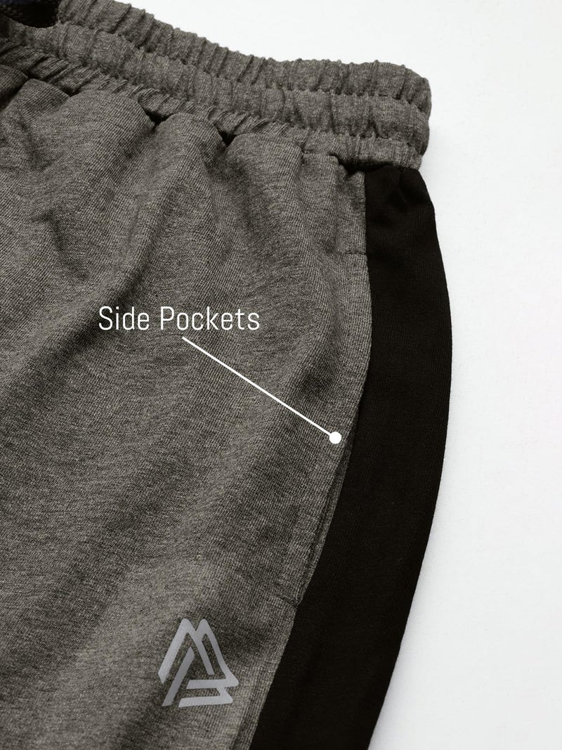 John Players Men's Cotton Joggers with Contrast Side Panel (JLB006M05_Grey_M) - Image 4