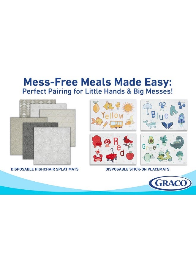 Graco Baby Disposable Splat Mats, 3 Subtle Designs 30 PACK (10 Each) 47" x 40” | Biodegradable & Compostable, Eco-Friendly Floor Protector, Under High Chair for Baby Led Weaning, Home & Restaurant Use - Image 4