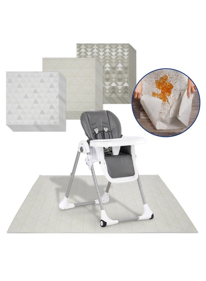 Graco Baby Disposable Splat Mats, 3 Subtle Designs 30 PACK (10 Each) 47" x 40” | Biodegradable & Compostable, Eco-Friendly Floor Protector, Under High Chair for Baby Led Weaning, Home & Restaurant Use - Image 1