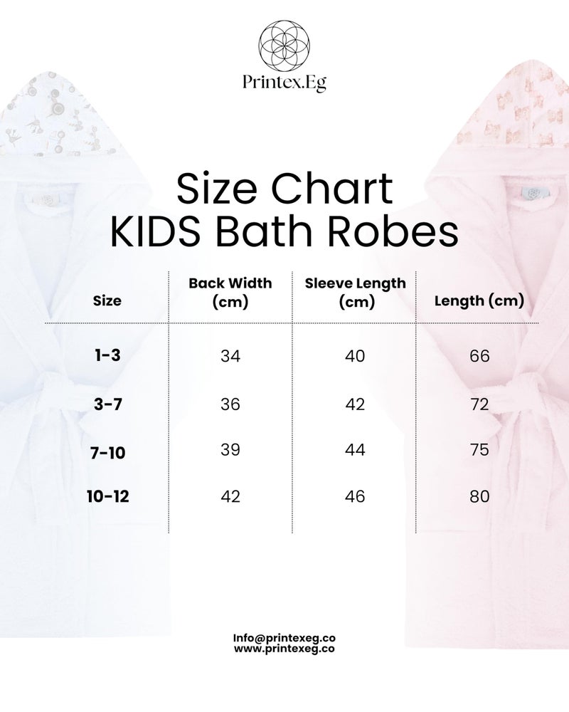 Printex Eg Printex.EG Kids Tie-Dye Hooded Cotton Bathrobe - Ultra Absorbent & Soft Skin-Friendly Spa Robe - Vibrant Colors for Bath, Pool & Beach.(TD Grey) (2:4 years) - Image 4