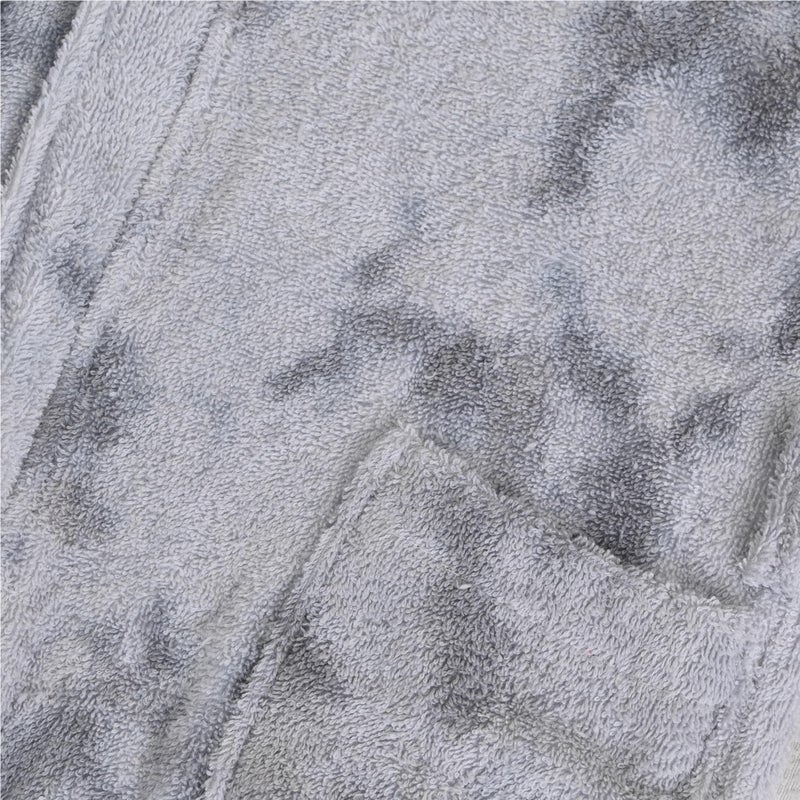 Printex Eg Printex.EG Kids Tie-Dye Hooded Cotton Bathrobe - Ultra Absorbent & Soft Skin-Friendly Spa Robe - Vibrant Colors for Bath, Pool & Beach.(TD Grey) (2:4 years) - Image 2